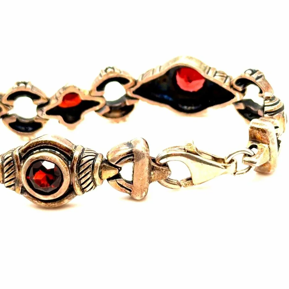 Silver 925 Garnet Bracelet